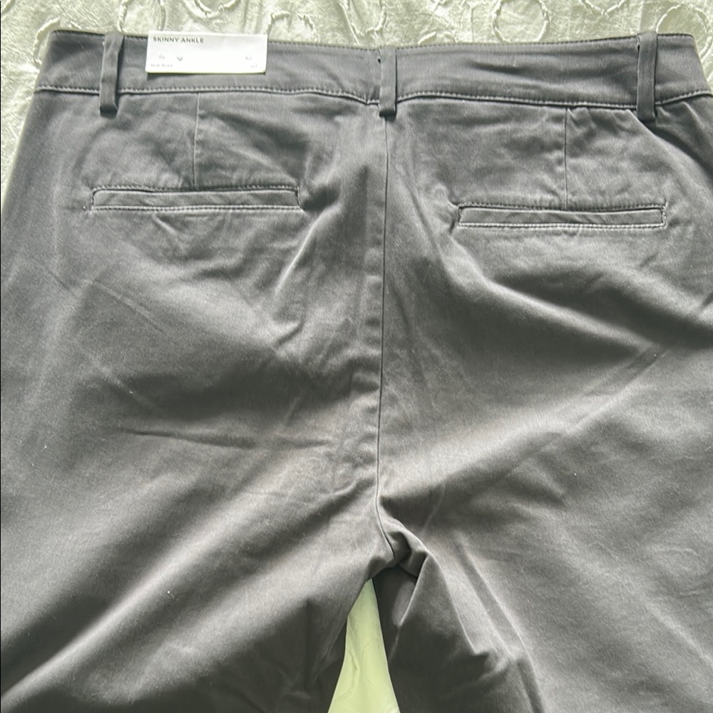 LOFT Gray Chinos Straight-Leg Cotton Blend